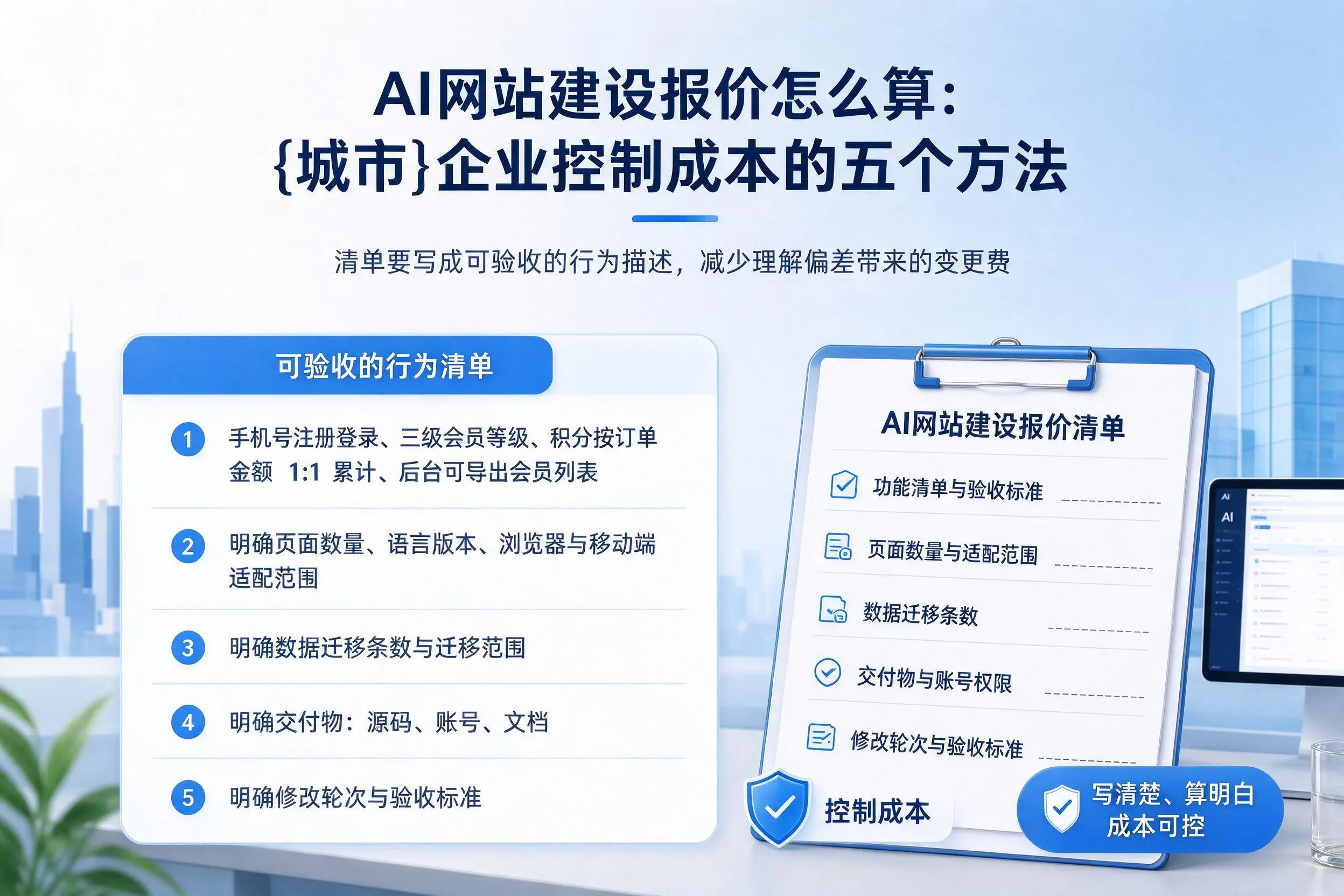 AI网站建设报价怎么算：儋州企业控制成本的五个方法